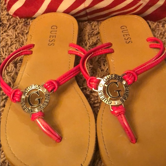 Pink and silver guess flip flops! - Picture 2 of 2
